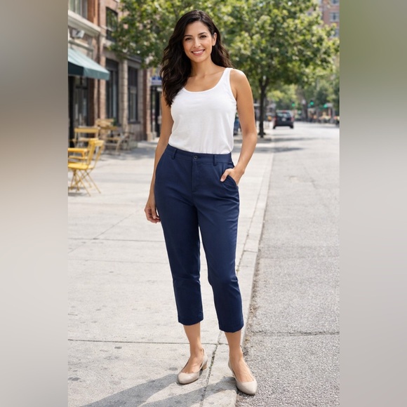 Lauren Ralph Lauren Pants - Lauren Ralph Lauren Pants Women's Size 16 Blue Cropped Chino Stretch